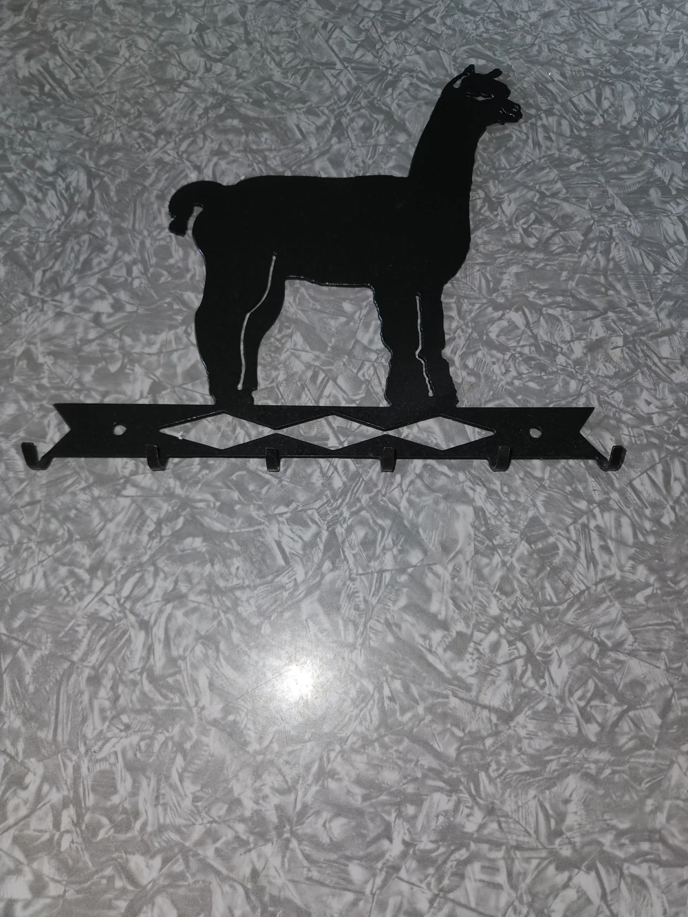 Black Llama Wall Hook Rack - Decorative Key and Coat Organizer